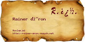 Rainer Áron névjegykártya