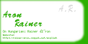 aron rainer business card